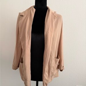 Forever 21 Blush Open-Front Lightweight Blazer